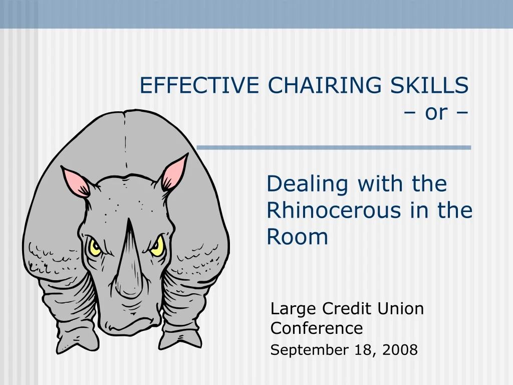 effective chairing skills or