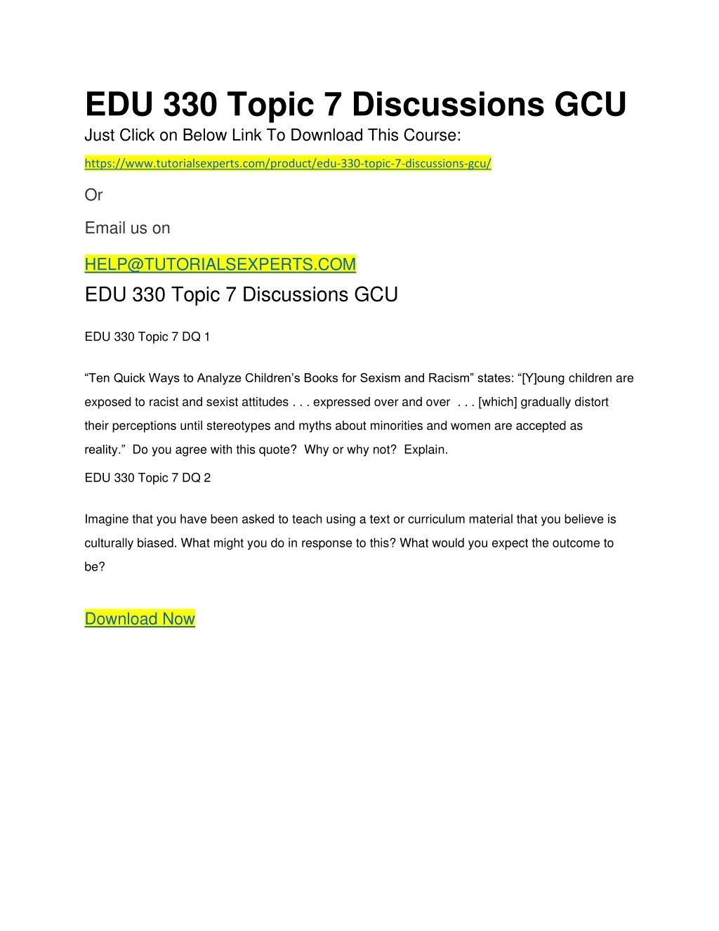 edu 330 topic 7 discussions gcu just click