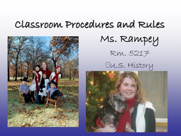 Classroom Procedures and Rules