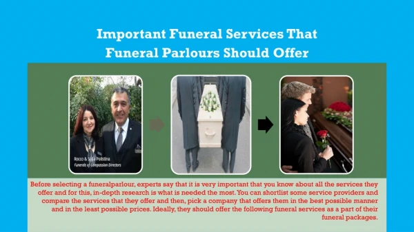 Important Funeral Services That Funeral Parlours Should Offer