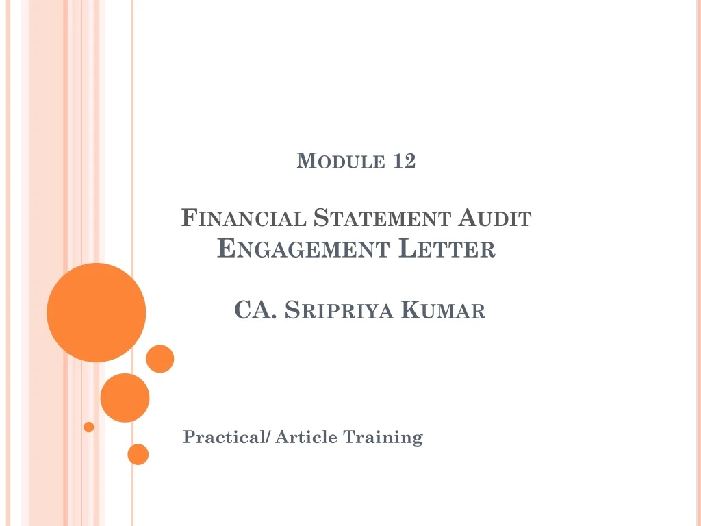 module 12 financial statement audit engagement letter ca sripriya kumar