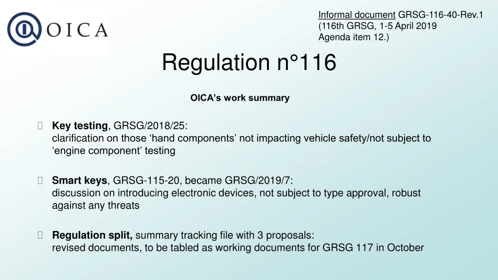 regulation n 116