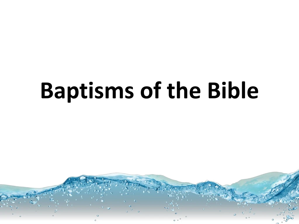 baptisms of the bible