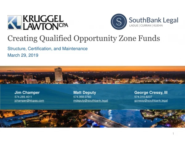 Creating Qualified Opportunity Zone Funds