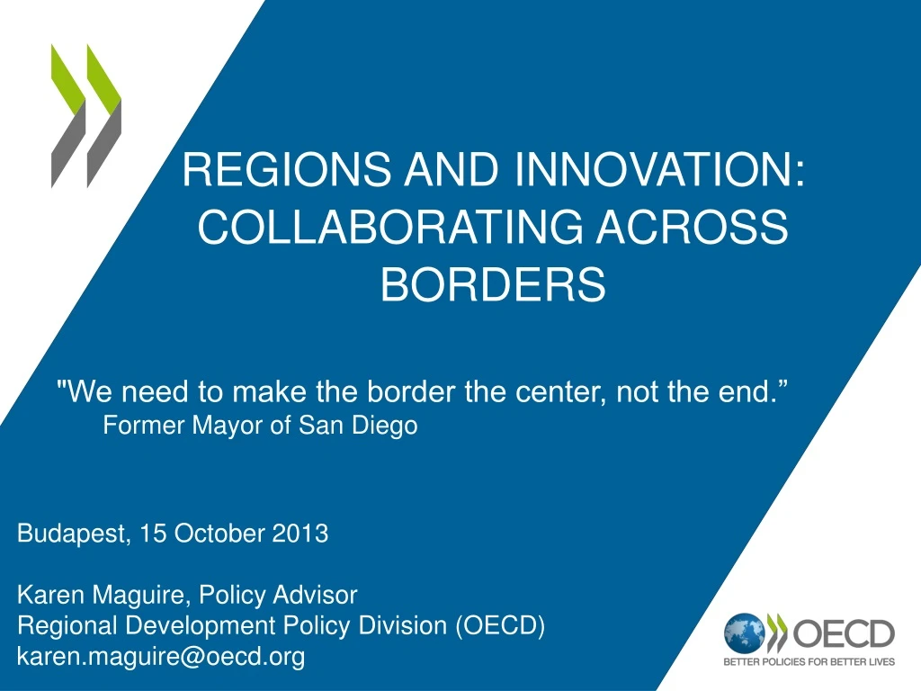 regions and innovation collaborating across borders
