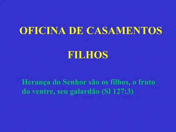 OFICINA DE CASAMENTOS