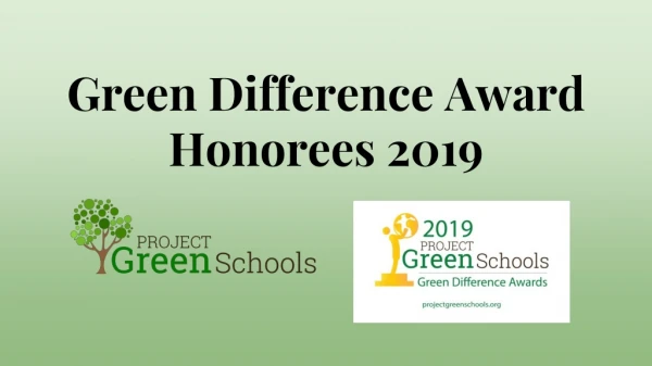 Green Difference Award Honorees 2019