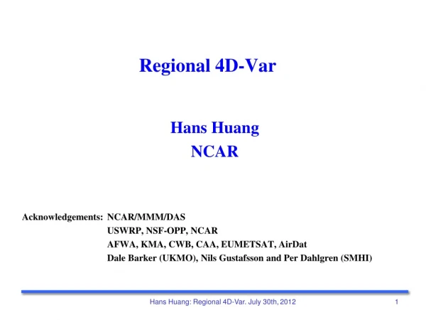 Regional 4D-Var
