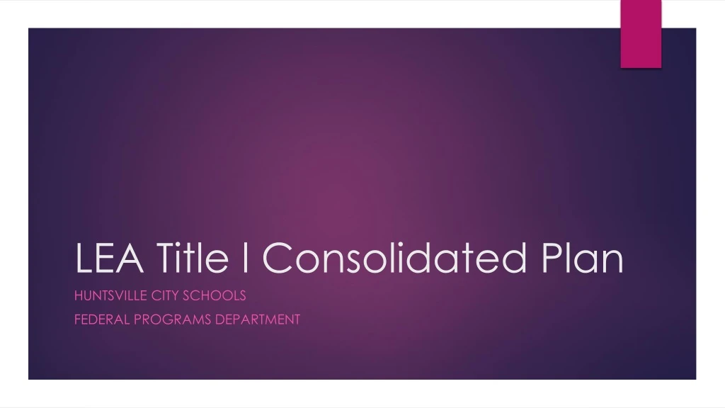 lea title l consolidated plan