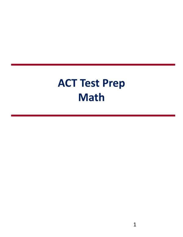 ACT Test Prep Math