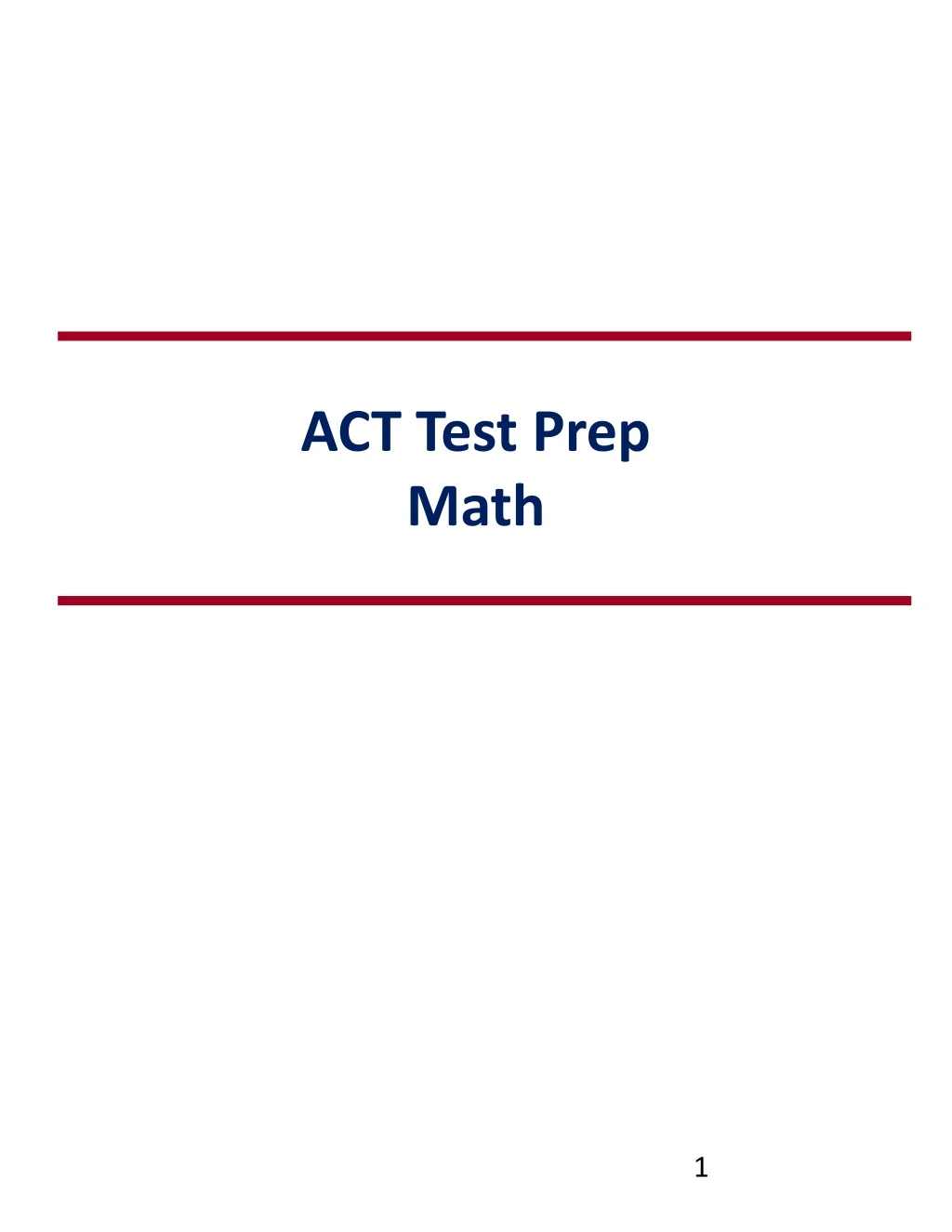 act test prep math