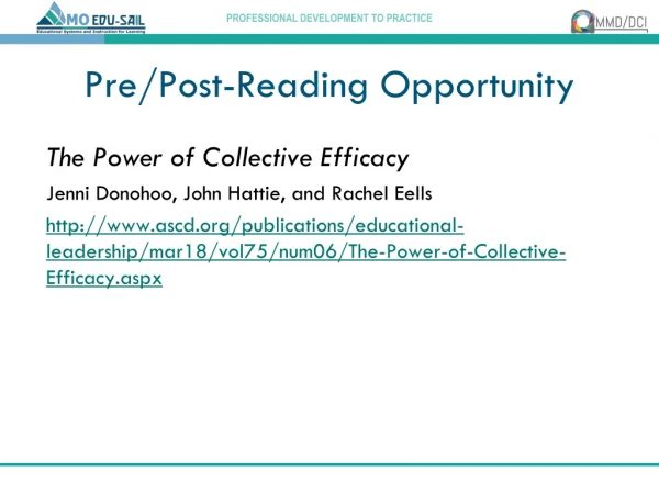 Pre/Post-Reading Opportunity