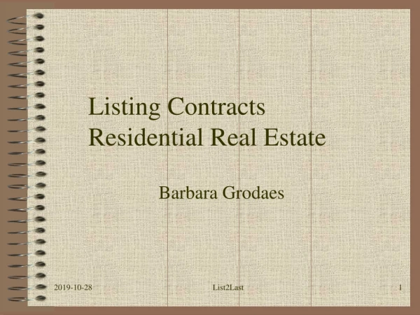 Listing Contracts Residential Real Estate