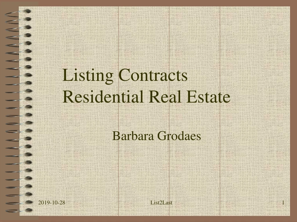 listing contracts residential real estate