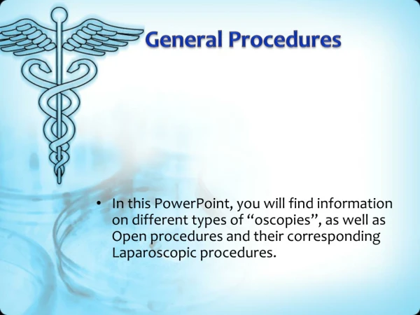 General Procedures