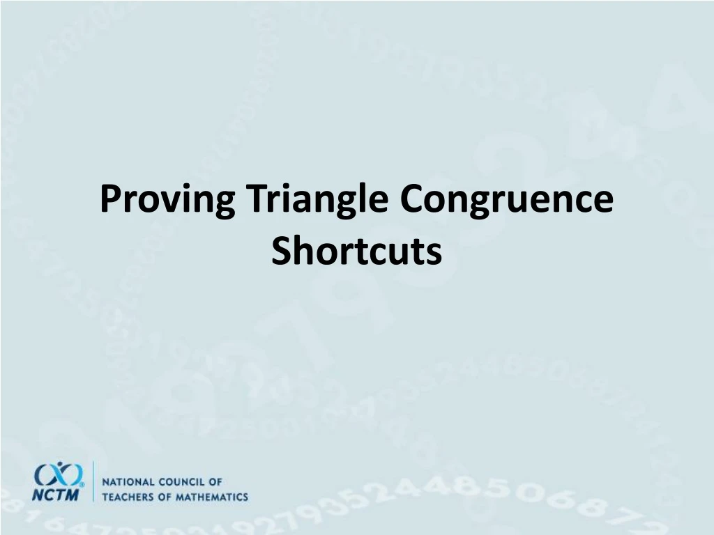 proving triangle congruence shortcuts