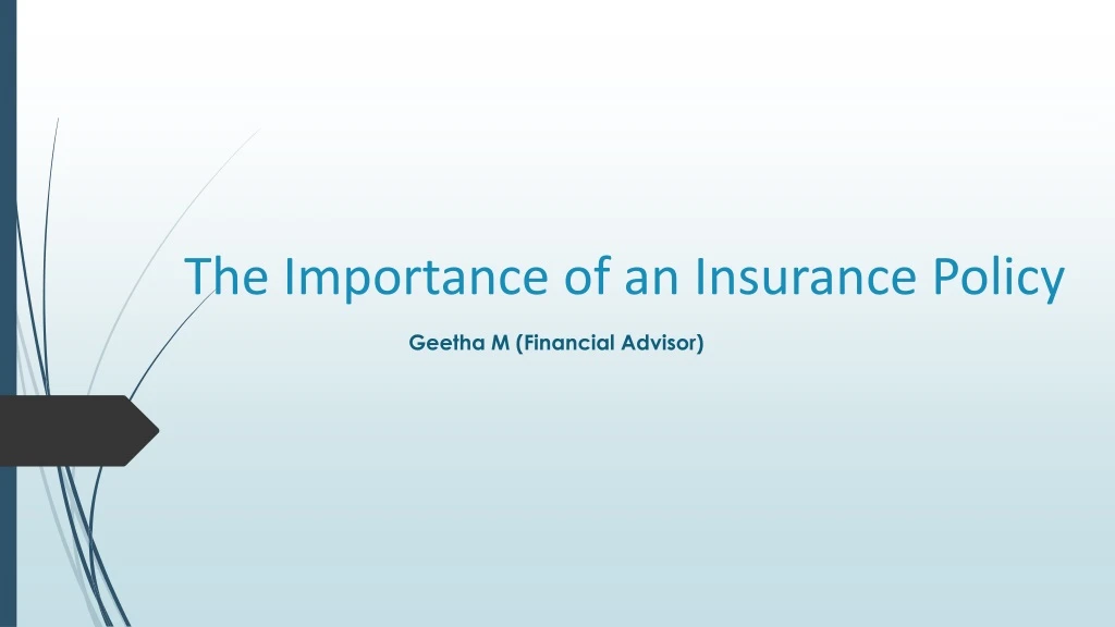 the importance of an insurance policy