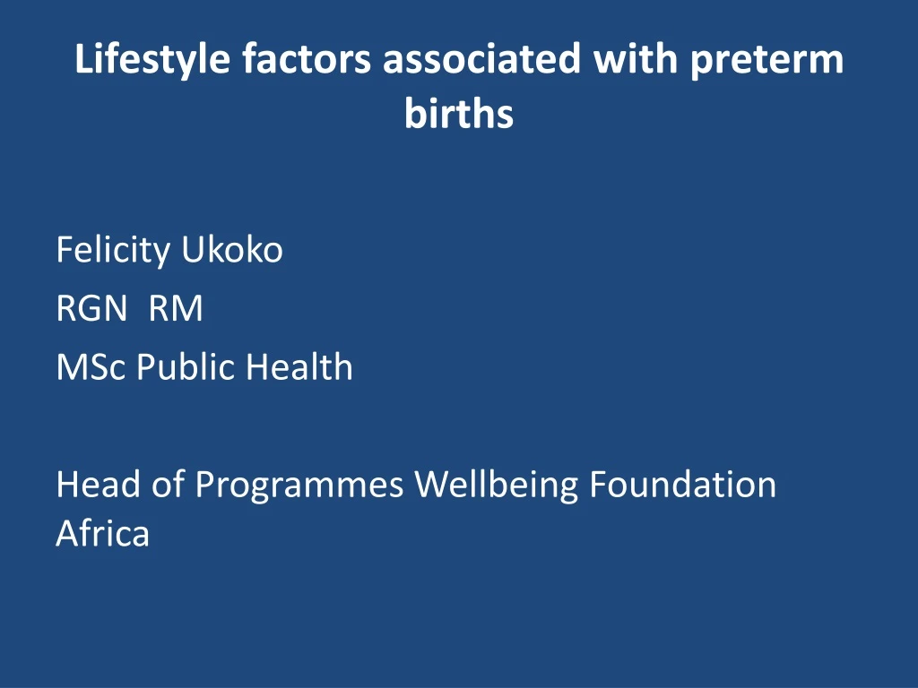 lifestyle factors associated with preterm births