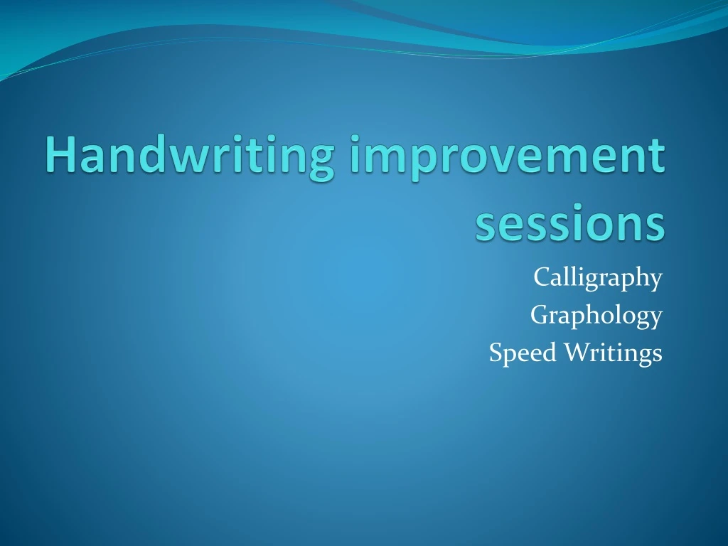handwriting improvement sessions