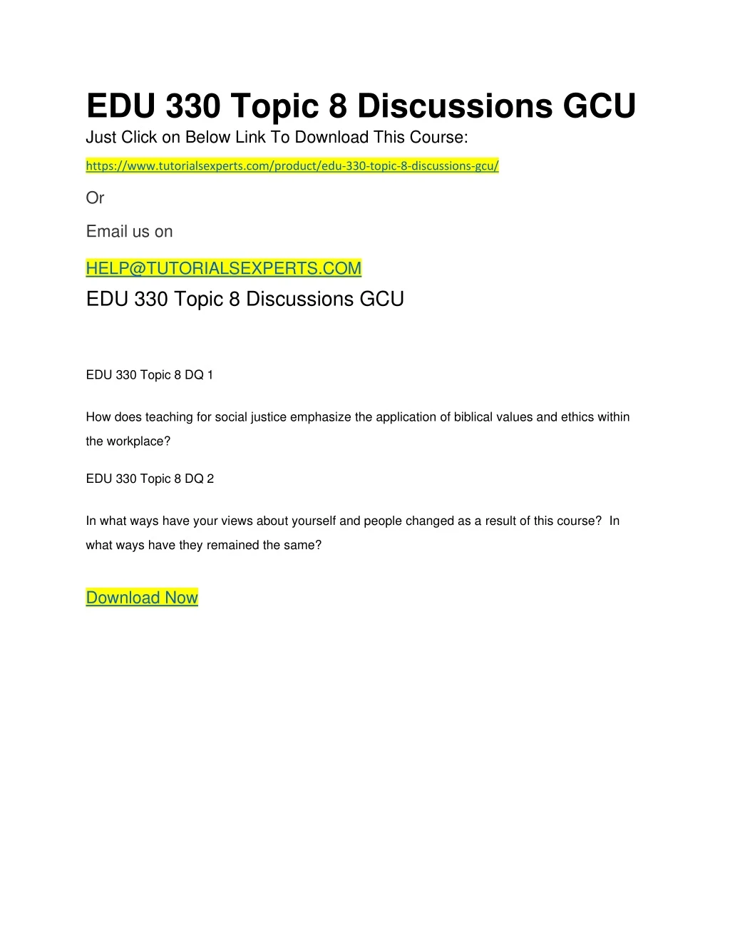 edu 330 topic 8 discussions gcu just click