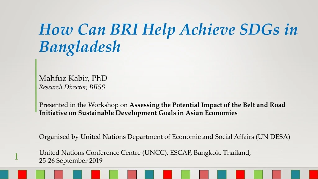 how can bri help achieve sdgs in bangladesh