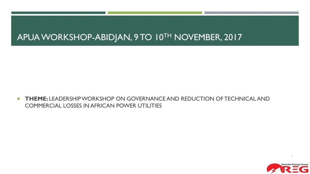 apua workshop abidjan 9 to 10 th november 2017