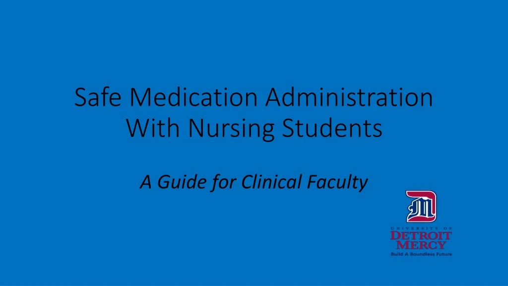 safe medication administration with nursing students