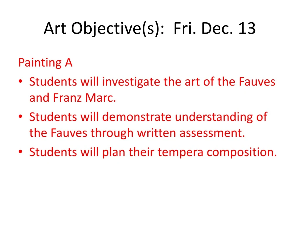 art objective s fri dec 13