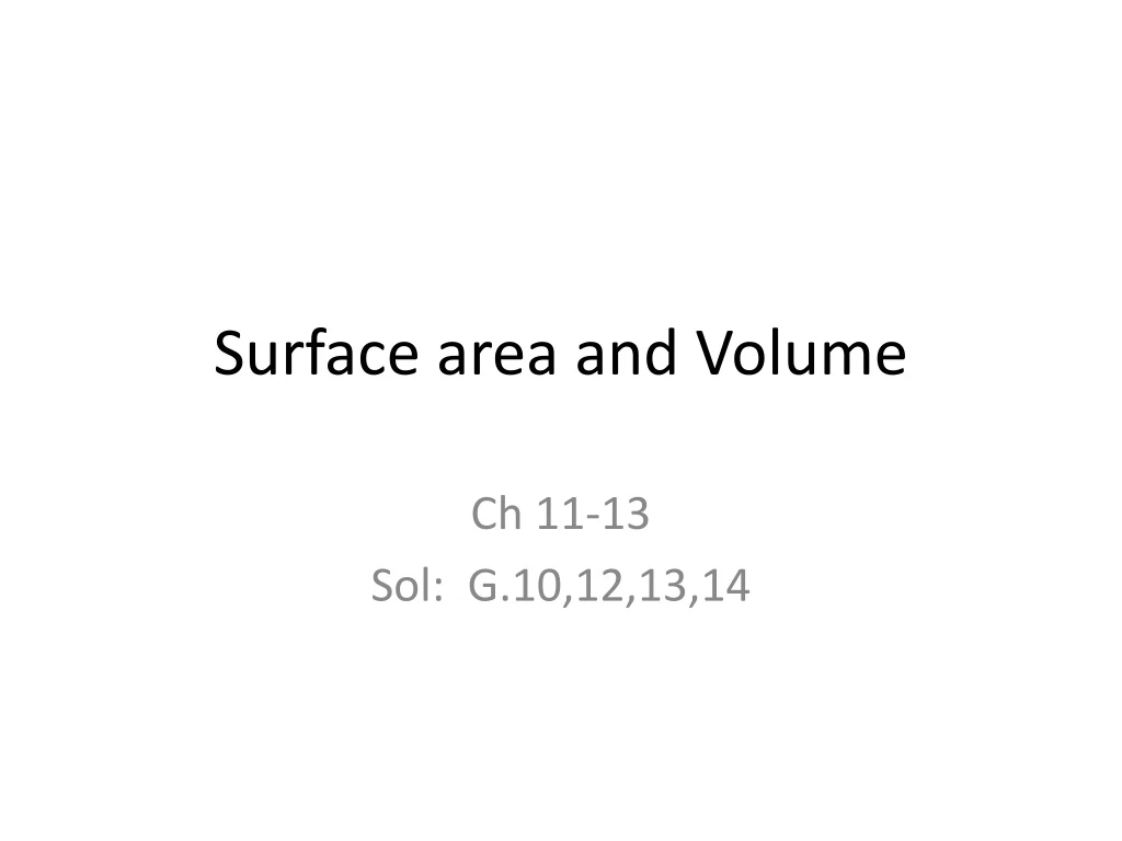 surface area and volume