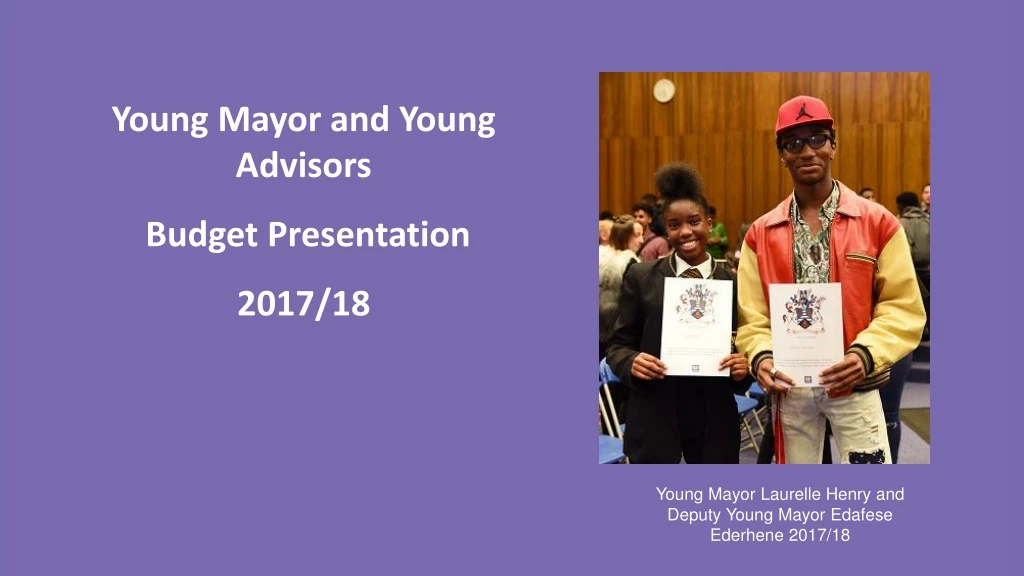 young mayor and young advisors budget
