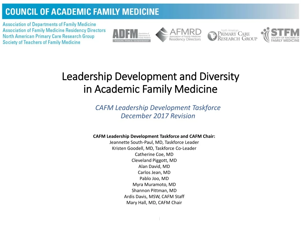 leadership development and diversity in academic family medicine