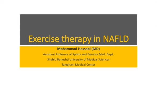 Exercise therapy in NAFLD