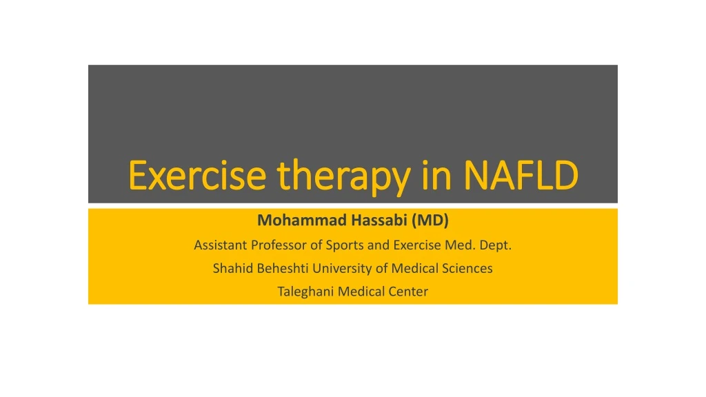 exercise therapy in nafld