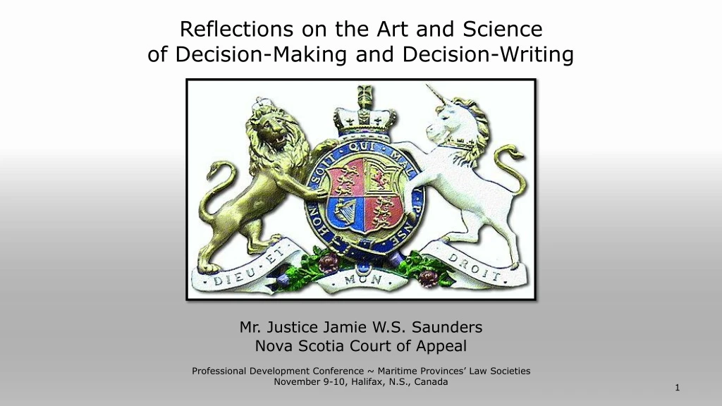 reflections on the art and science of decision making and decision writing