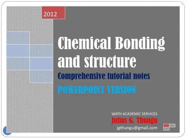 Chemical Bonding and structure Comprehensive tutorial notes POWERPOINT VERSION