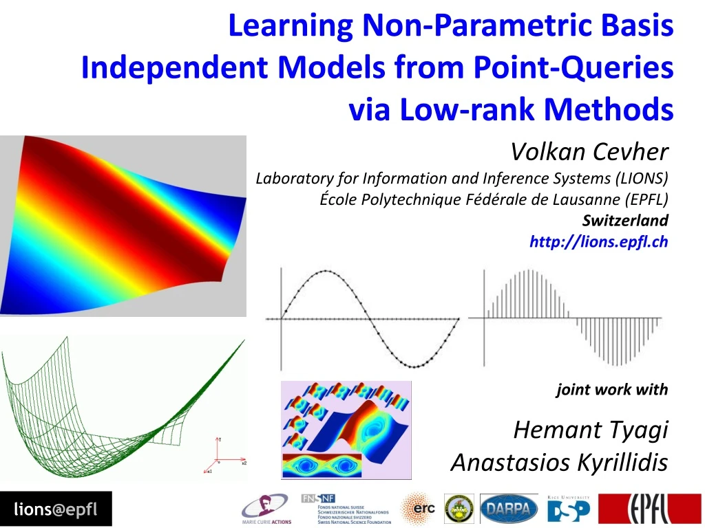 learning non parametric basis independent models from point queries via low rank methods