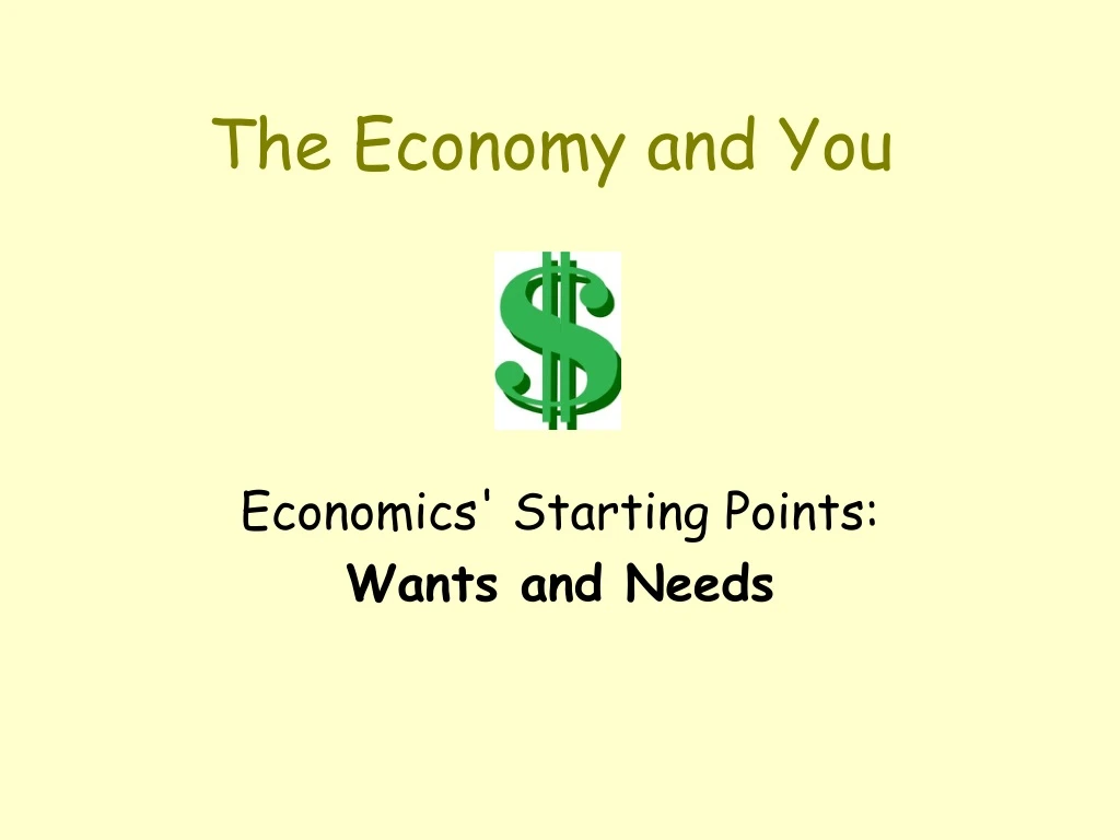 the economy and you