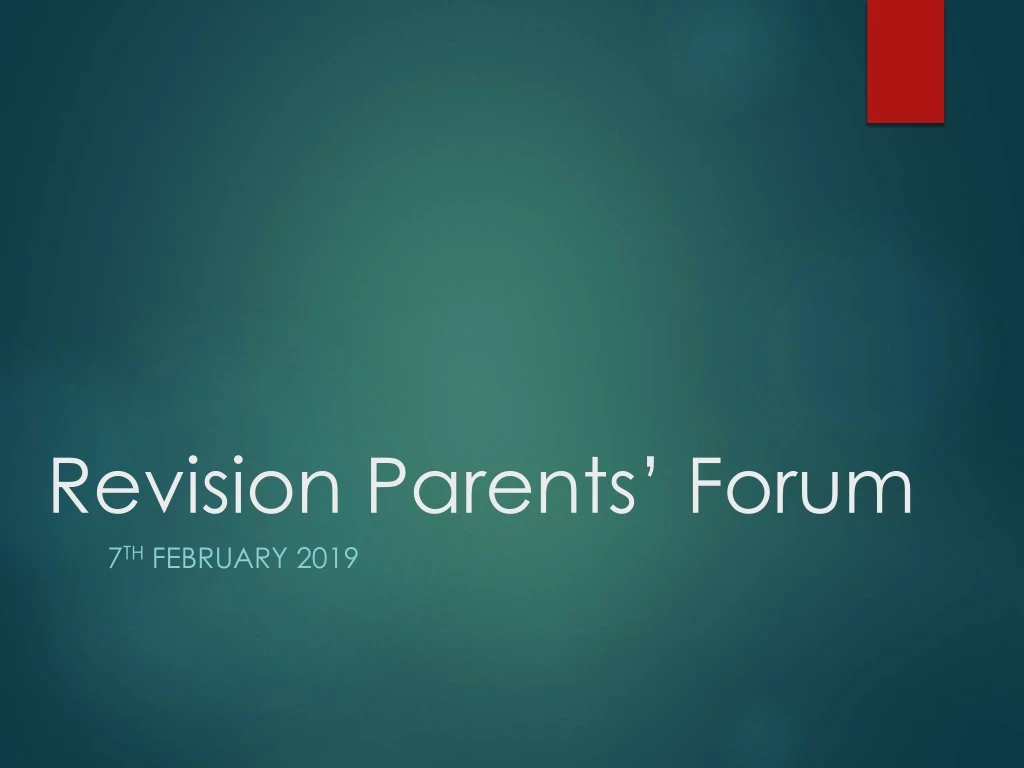 revision parents forum