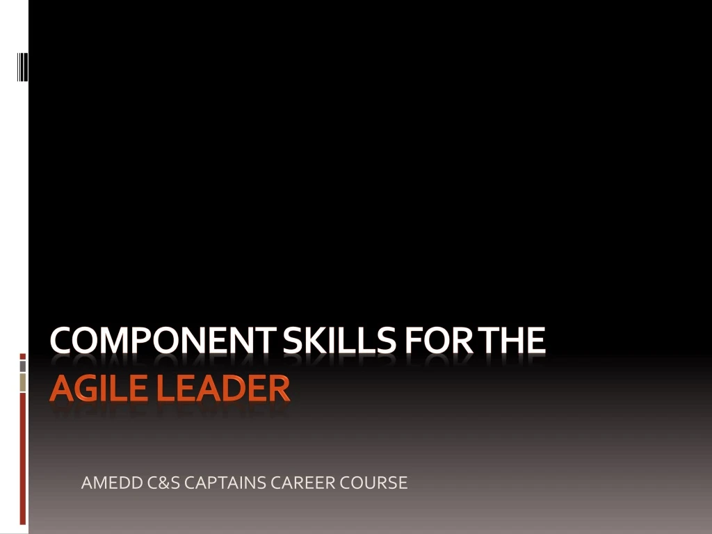 component skills for the agile leader