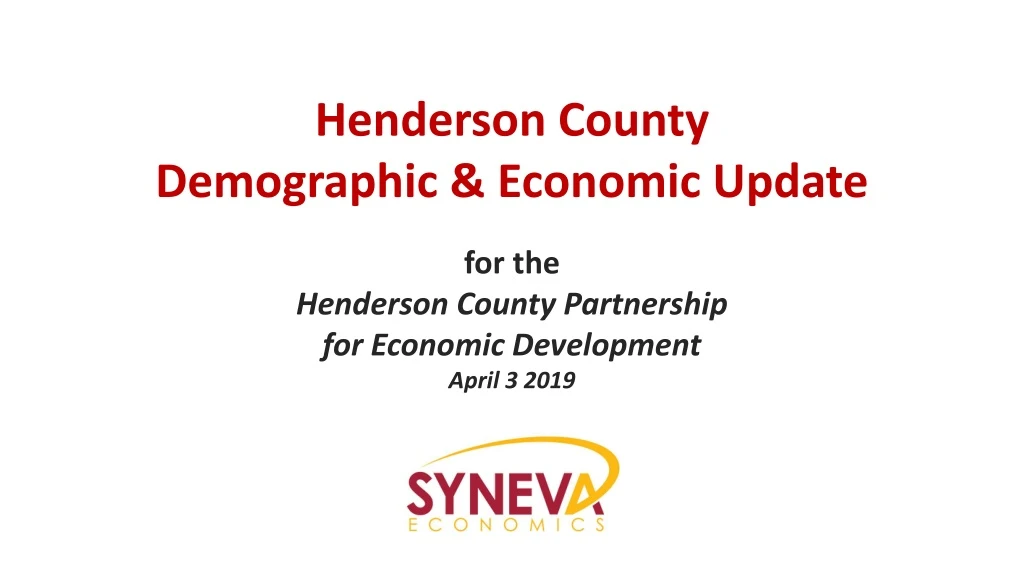 henderson county demographic economic update