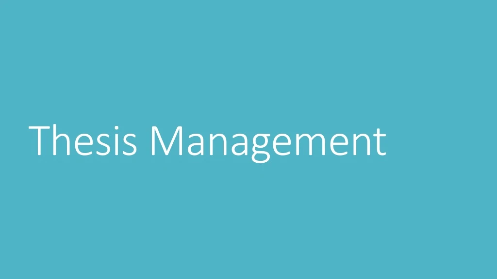 thesis about management