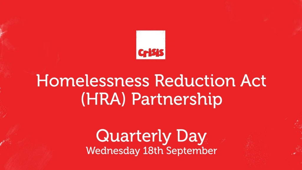 homelessness reduction act hra partnership quarterly day wednesday 18th september