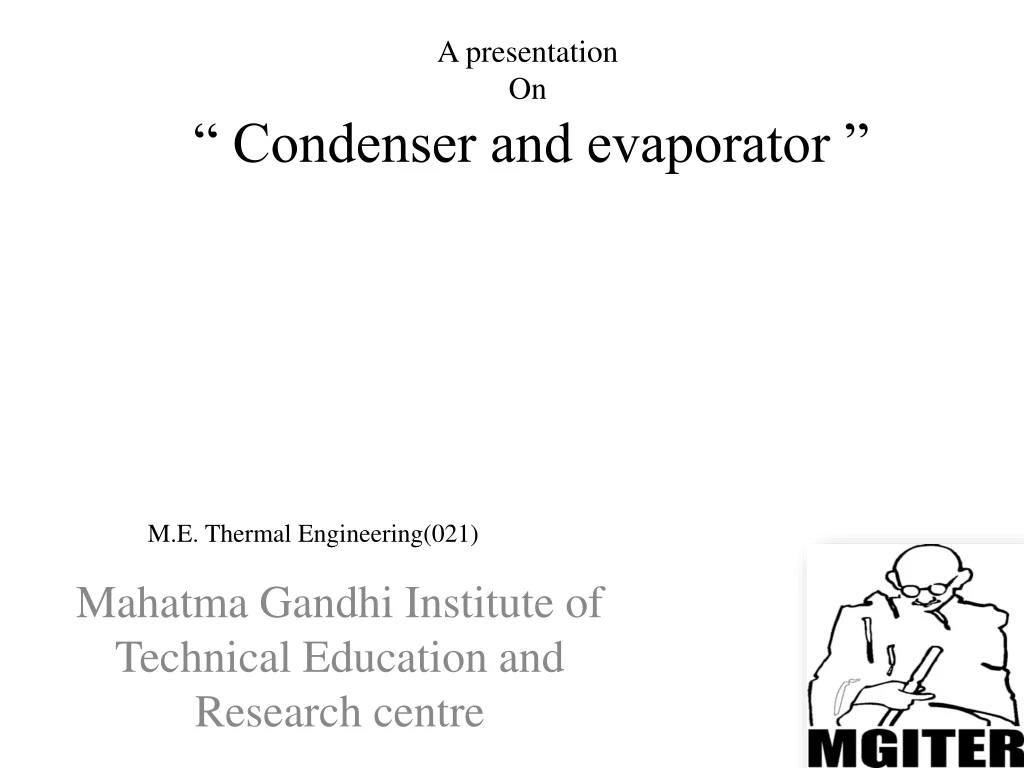 a presentation on condenser and evaporator