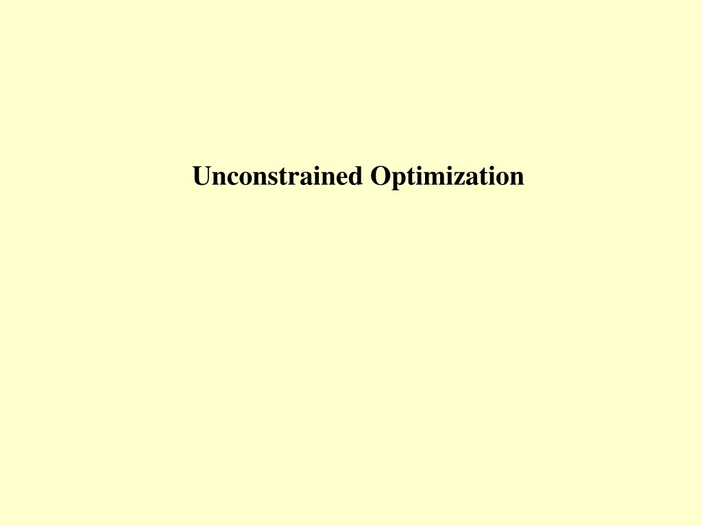 unconstrained optimization