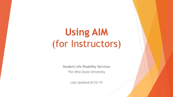 Using AIM (for Instructors)