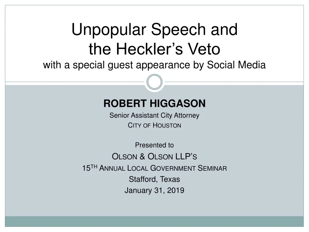 unpopular speech and the heckler s veto with a special guest appearance by social media