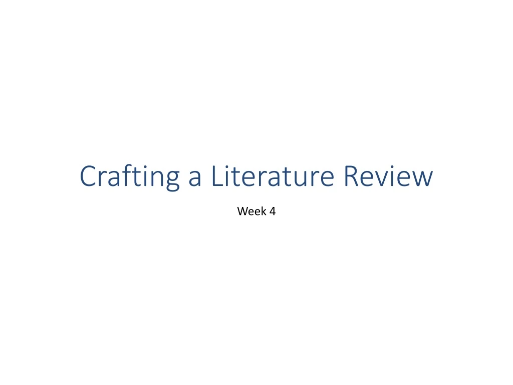 crafting a literature review
