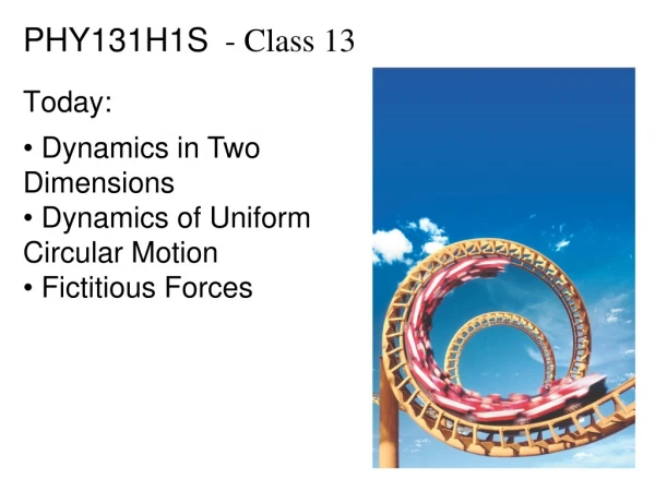PHY131H1S - Class 13