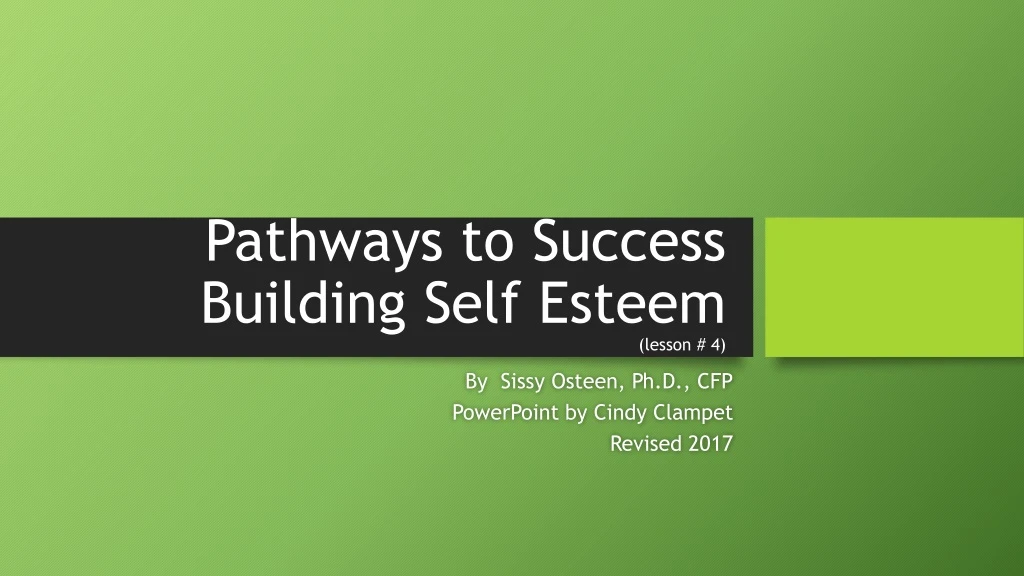 pathways to success building self esteem lesson 4