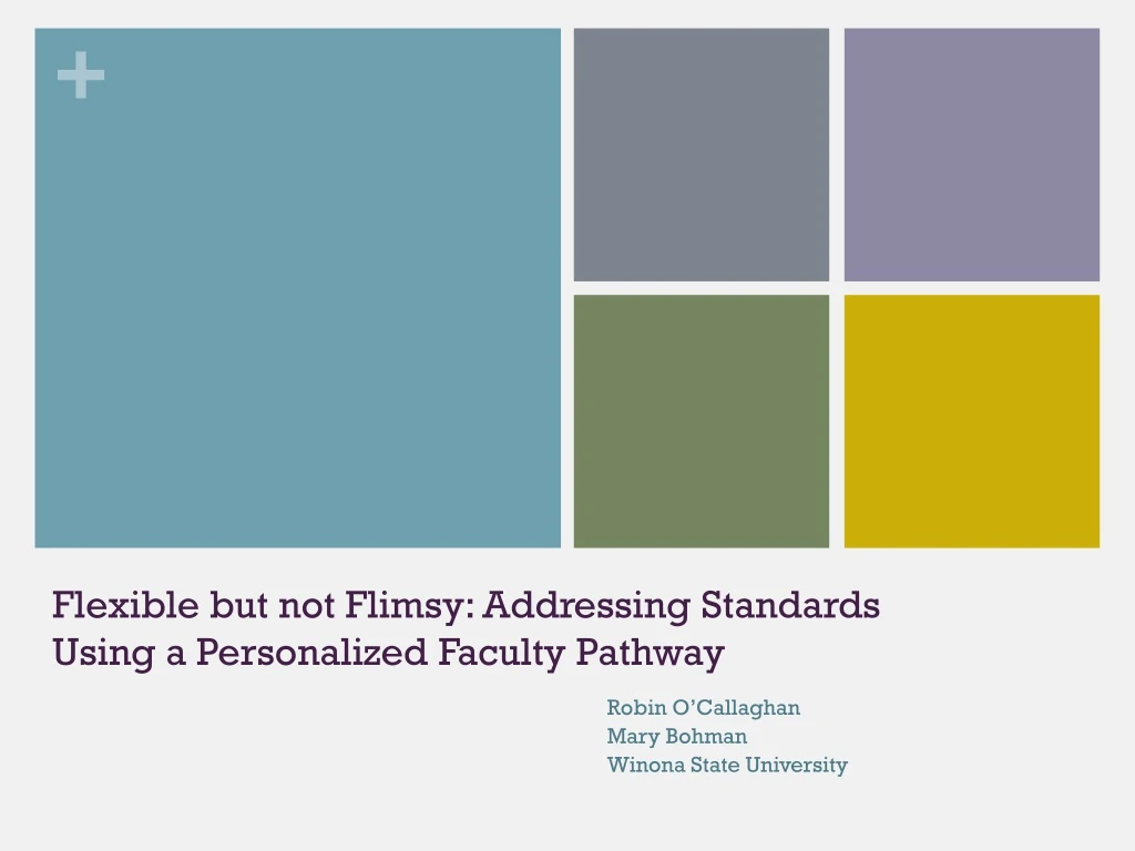 flexible but not flimsy addressing standards using a personalized faculty pathway